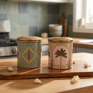 Boîtes à épices en métal de style marocain avec couvercle, design rond, motif imprimé, conteneur alimentaire à 1 couche, pour garder les aliments frais - Product Image 6