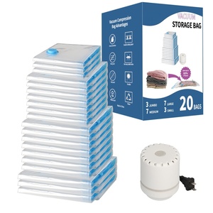 High Quality Vacuum <b>Storage</b> Space Savers Travel Bags Air-Compressed Packing <b>Clothes</b> Bag Set with Pump for Household Use - Product Image 1