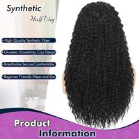 Vente en gros de perruques demi-tête de 24 pouces, vague d'eau, clip-in, fibre haute température, résistante à la chaleur, bandeau, queue de cheval, extensions de cheveux, perruques pour femmes