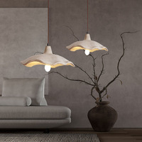 Lampe suspendue de style Wabi-Sabi japonais, réglable en hauteur, lumière chaude, en fer et ciment, pour chambre à coucher et maison d'hôtes