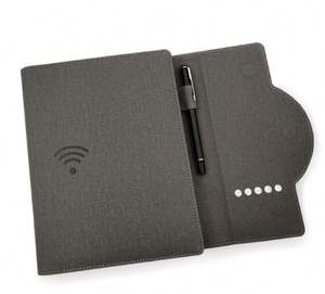 Bloc de Notas Triple con Banco de Energía, Cargador Inalámbrico y USB, Lámpara de Lectura y Reloj Electrónico, Ideal para Regalos - Product Image 4