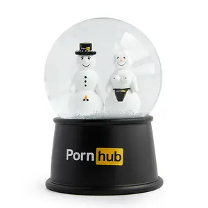 Bonhomme de neige artisanal en verre 100mm, boule de neige souvenir de luxe, ornement boule de neige, Globes de neige personnalisés, cadeau de noël