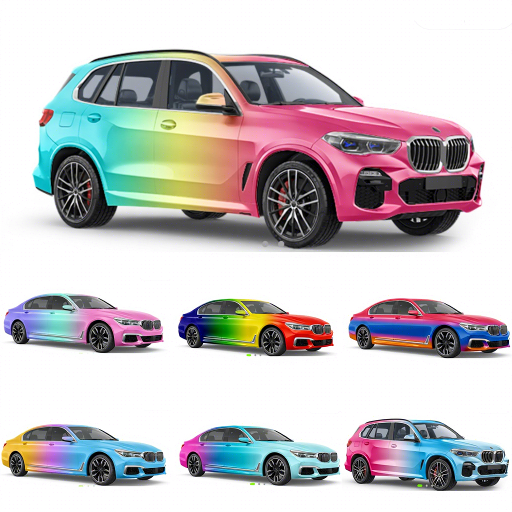 A series of multicolored gradient paintings.