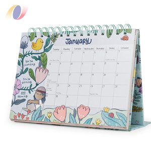 Custom Printing Advertising Creative Business Standing Flip 2023 2024 Desktop Calendar with Thick Paper