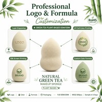 Éponge de maquillage végétale JLY en forme de gourde, douce, à pores fins, avec extrait de thé vert, pour fond de teint