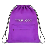 Sac à dos à cordon en tissu Oxford imperméable avec logo personnalisé, design léger et minimaliste pour le sport et les voyages en plein air