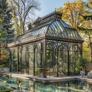 Blve phổ biến lớn biệt thự nhà Kính Ngoài Trời kim loại nhôm kính sunroom gian hàng rèn sắt <span class=keywords><strong>gazebo</strong></span> - Product Image 1