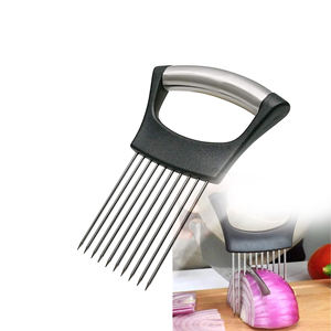 Trancheuse d'oignon en plastique écologique en acier inoxydable, outil manuel en métal pour trancher les oignons, avocat, coupe-fruits, cuisine à domicile - Product Image 1