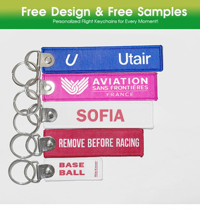 Porte-clés tissé brodé <span class=keywords><strong>personnalisé</strong></span>, étiquette de vol, « Retirer avant le vol », pour moto, bagages, promotionnel, avec logo de marque, sangle en tissu - Product Image 3