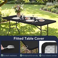 Housses de table de pique-nique d'extérieur avec élastique, protège-table pliable lavable pour fête, banquet, remise de diplôme, 30x72 pouces, bleu royal