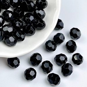 2023 Hot Sale Wholesale Acrylic Faceted <strong>Black</strong> <strong>Beads</strong> 8mm 10mm For DIY Bracelet Bags Making - Product Image 3