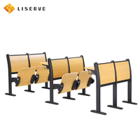 Chaise d'auditorium scolaire en métal et bois, pour amphithéâtre et salle de conférence, design moderne, mobilier commercial durable, Chine Liserve