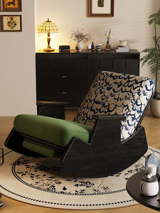 Sillón Mecedora Telescópico de Madera Maciza para Sala de Estar o Dormitorio, Silla Mecedora con Respaldo L92 - Product Image 5