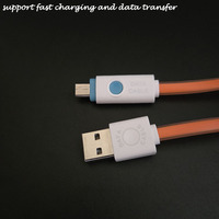 Anpassungs logo farbige flache LED-Identifikation lampe V8 Android Datenleitung Micro-USB-Kabel