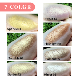 Nuevas llegadas Cara Cuerpo Resplandor Vegano Crueldad Libre Etiqueta privada Oro Rosa Brillo único Bronceador Maquillaje Polvo prensado Resaltador - Product Image 3