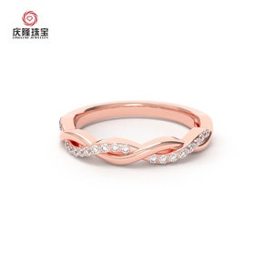 Twist Arm Fashion <b>Adjustable</b> Lab Grown Diamond Finger <b>Ring</b> New for Engagement Arrival 14k/10k Gold White/rose Color CLASSIC IGI - Product Image 4