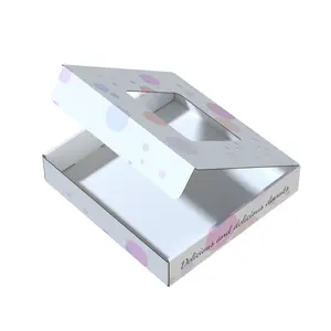 热销优质食品级纸板盒Pvc透明窗甜甜圈盒圣诞可爱艺术盒