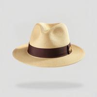 Topi Jerami Panama Kustom Pria, Topi Fedora Musim Panas dengan Pita Hitam, Topi Pantai Ringan untuk Liburan, Topi Kasual untuk Perjalanan Luar Ruangan