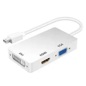 Hot Sell 3 In 1 Mini Display Poort Adapter Dp Naar Hdtv Vga Dvi 1080P Display Poort Converter Voor Projector Laptop Hdtv