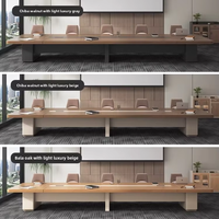 Grande table de conférence rectangulaire en bambou pour 16 personnes, idéale pour la formation en entreprise, longue, moderne, minimaliste, librement combinable, table de bureau