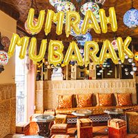 Ballons en forme de lettres UMRAH MUBARAK en or de 16 pouces, bannière pour célébrations de l'Umrah, rassemblements festifs islamiques, fournitures pour le Ramadan Mubarak et l'Aïd