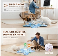 Jouet pour chat 2-en-1 interactif et simple, style dessin animé sportif, avec plumes dissimulées, activé par le mouvement, pour jeu de cache-cache et attrape-jouet