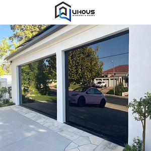 Porte de garage sectionnelle automatique en aluminium anodisé avec verre givré, étanche, pour villas et entrepôts - Product Image 2
