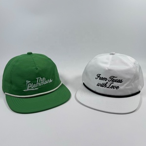 OEM Running Nylon Vert Blanc Coloré Non Structuré Bord Plat Snapback <span class=keywords><strong>Cap</strong></span> Avec Broderie amour Lettrage Personnalisé Golf Corde Chapeaux - Product Image 2