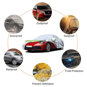 Housse de voiture pour Porsche 911 (série 991/992/996/997) 1998-2025, argentée, toutes saisons, avec fermeture éclair, bande coupe-vent pour la neige, la pluie et la poussière - Product Image 4