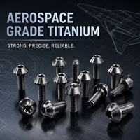 Boulon à bride boutonnée en titane GR5 Ti-6Al-4V M5-M12 pour applications aérospatiales, automobiles, échappement, structurel, léger, OEM