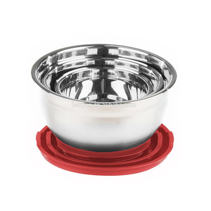 Nhà bếp bakeware trộn bát đặt 5 cái thép không gỉ Màu Đỏ Bát salad với graters - Product Image 3