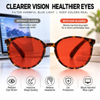 Lunettes anti-lumière bleue à verres rouges pour jeux sur ordinateur, conduite, protection UV, monture écaille, personnalisables OEM