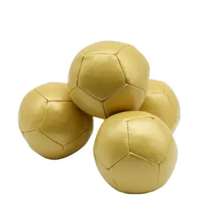 Customized Black and Gold 12 Panels Mini Football Shape PU Juggling Balls Durable Toy Balls Tiktok Hot Selling Summer Adult Toys