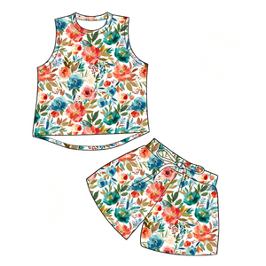 <b>Milk</b> Silk Kids Tank Top & Shorts Set,Custom Print Children 2 Piece Outfit - Product Image 1