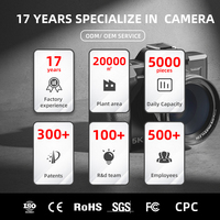 Mini cámara con sensor CCD portátil DC403 con adaptador 16X Zoom 44MP 1080P HD CMOS Cámara digital para niños