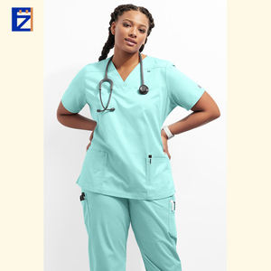 Divisa Ospedaliera Economica per <span class=keywords><strong>Infermieri</strong></span>, Blu Pavone, Unisex, Accessori in Poliestere e Tessuto Dobby in Rayon, Fusione Senza Cuciture - Product Image 5