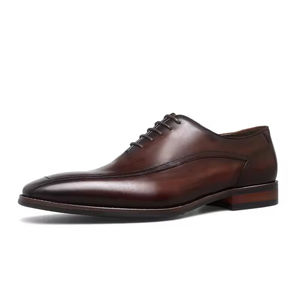 Chaussures Oxford pour homme en cuir véritable, style italien haut de gamme, faites à la main, pour mariage, à enfiler, broderie légère camouflage, collection automne - Product Image 6