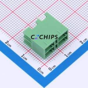 DB2EVHB-3.5-2*2P-GN Plug-in Terminal Block Through hole,P=3.5mm Connector Board-to-Board / Socket - Closed 2x2P 3.5mm Green - Product Image 1