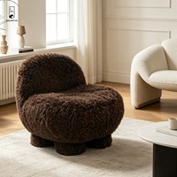 Fauteuil d'appoint en peluche shaggy - Canapé individuel en fausse fourrure à poils longs - Fauteuil moelleux en polaire Teddy pour la décoration moderne de la maison et des hôtels