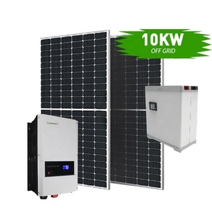 家庭用ソーラーパネルキット5KW 10KWオフグリッドソーラーパワーシステムMPPTリチウムイオン多結晶シリコンベストプライス10kwシステム - Product Image 4