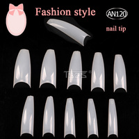 TSZS Venta al por mayor de puntas de uñas postizas de ataúd natural de media cubierta, puntas de uñas postizas largas de bailarina de ABS para extensión de uñas en salón