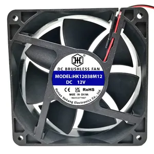 HK DC 24V Sleeve Bearing Axial flow Fan 12038 2400 ROM intelligent control Chip Fan FOR Charging Cabinet