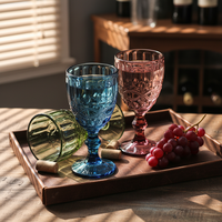 Vente directe usine – Verre à vin rouge moderne de luxe 240 ml, transparent, couleur originale, épaissi, pour gobelet bleu, vert, rose