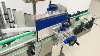 Étiqueteuse automatique pour bouteilles en verre et en plastique, applicateur d'étiquettes autocollantes, machine d'étiquetage pour bouteilles rondes