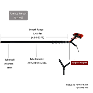 Customized 7M/23FT Aluminum/Carbon Fiber Telescopic Cleaning <b>Brush</b> for <b>Window</b> Washing Water Fed Pole System - Product Image 2