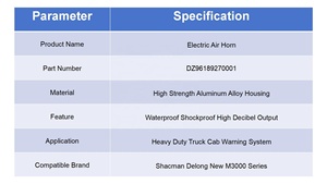 Klaxon électrique DZ96189270001 pour camion lourd Shacman Delong F3000 M3000 X3000, dispositif d'avertissement sonore, pièces M - Product Image 6