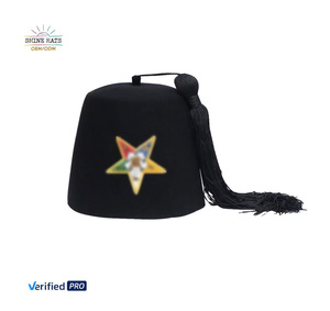 2024 OEM shinehat Arabian <span class=keywords><strong>Fez</strong></span> cappello <span class=keywords><strong>turco</strong></span> Costume marocchino accessorio Fezzes lana Fedora cappello in feltro con nappa nera - Product Image 1