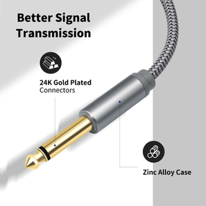 Adaptador Mono de 6.35mm Macho <span class=keywords><strong>a</strong></span> 3.5mm Macho Estéreo, <span class=keywords><strong>Cable</strong></span> de Audio para <span class=keywords><strong>Guitarra</strong></span> de 2 Núcleos 1/4 TS <span class=keywords><strong>a</strong></span> 3 Núcleos 1/8 TRS, 1m 2m 3m - Product Image 5