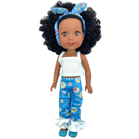 Vente en gros de poupées pour enfants personnalisées à la mode, poupées en silicone de 14 pouces, poupées noires en vinyle, poupées bébés afro-américaines avec des cheveux bouclés