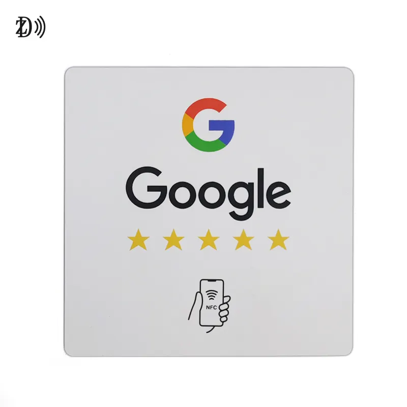 ZD Fashional Square personalizado código QR impreso tarjeta RFID NFC Google Review Card